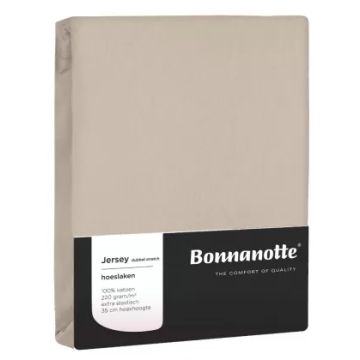 Bonnanotte Double Jersey hoeslaken -Kiezel-Stone