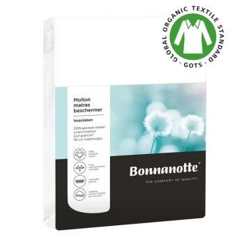 Bonnanotte biologisch organic stretch molton matrasbeschermer GOTS